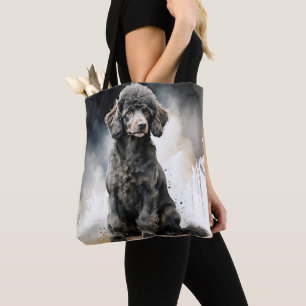 BOLSO DE TELA MINIATURA NEGRA CUIDA PERRO DE PUBRE DE POODLE