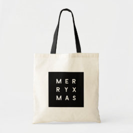 Bolso De Tela Mínima tipografía negra moderna Feliz Navidad