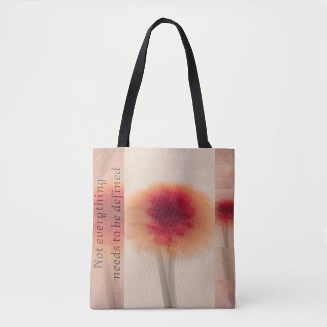 Bolso De Tela Minimal Abstract Flower Shoulder Tote Bag (Anverso)