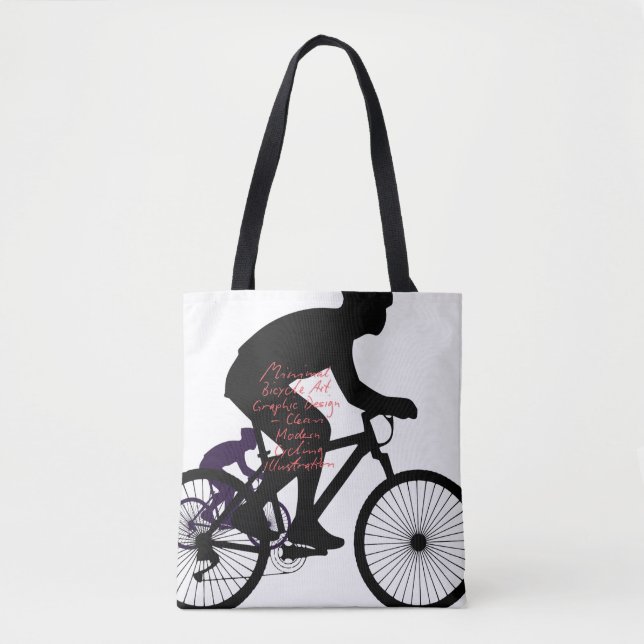 Bolso De Tela Minimal Bicycle Art – (Anverso)