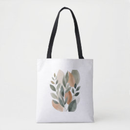Bolso De Tela Minimal Botanical Leaf Pattern