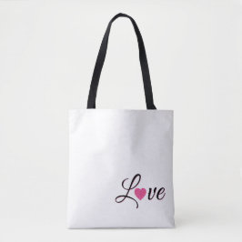 Bolso De Tela Minimal Dotted Heart Design
