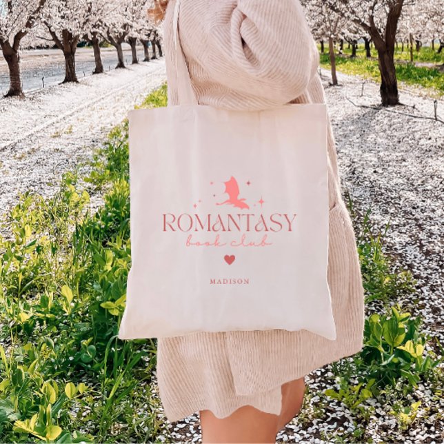 Bolso De Tela Minimal Personalizado Amantes de Libros 'Romantasy (Subido por el creador)