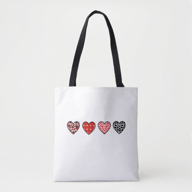 Bolso De Tela minimal valentine hearts / “cute love pattern” (Anverso)