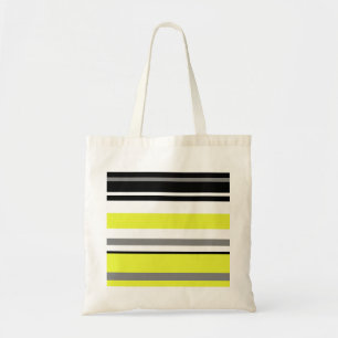 Bolso De Tela Minimalismo Amarillo Rayas Negras