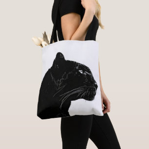Bolso De Tela Minimalismo de cabeza de pantera negra