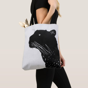 Bolso De Tela Minimalismo de pantera negra