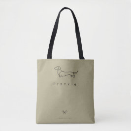 Bolso De Tela Minimalist Dachshund Tote Bag | Custom Pet Name