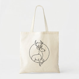 Bolso De Tela Minimalist Deer Line Art – Forest Animal Art