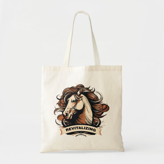 Bolso De Tela minimalist drawing of a horse (Frente)