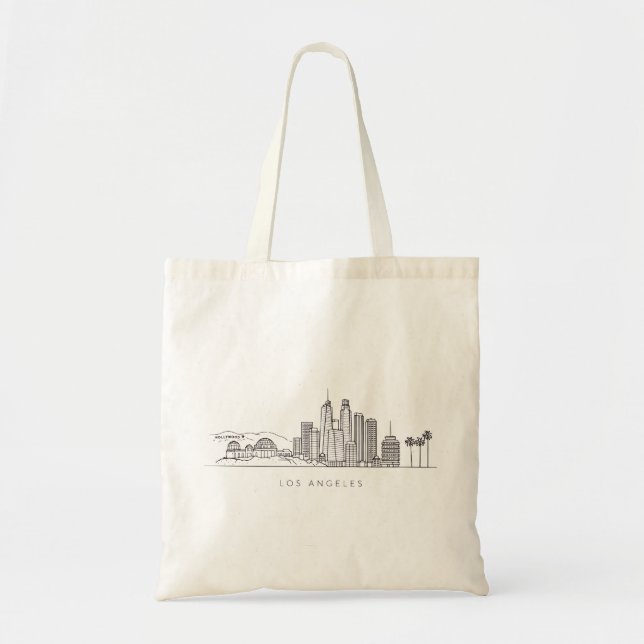 Bolso De Tela Minimalist Los Angeles Skyline Illustration (Frente)