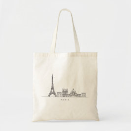 Bolso De Tela Minimalist Paris Skyline Line Art