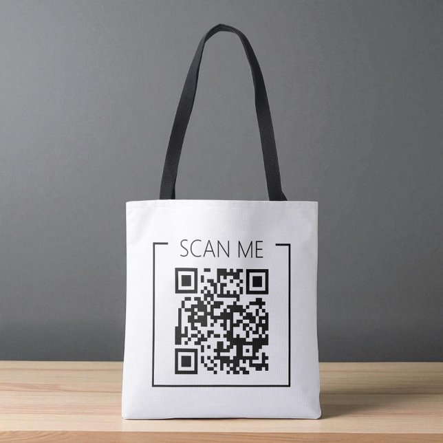 Bolso De Tela Minimalist QR Code Scan Me Business (Subido por el creador)
