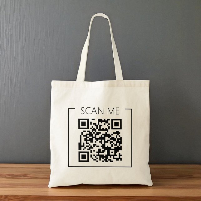 Bolso De Tela Minimalist QR Code Scan Me Business (Subido por el creador)
