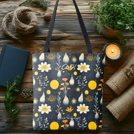 Bolso De Tela Minimalista Floral Sun Wellness Tote Bag