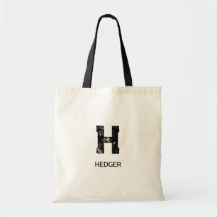 BOLSO DE TELA MINIMALISTA LETRA ÚNICA MONOGRAMA NOMBRE NATURAL N