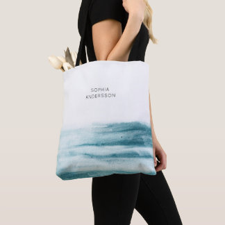 Bolso De Tela Minimalista moderno Océano acuarela azul