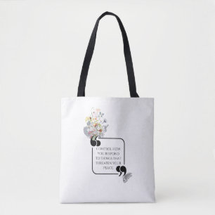 Bolso De Tela Minimalista Stic Inner PEACE Cita ilustrada