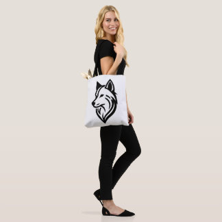 Bolso De Tela Minimalista Wolf Face Silhouette