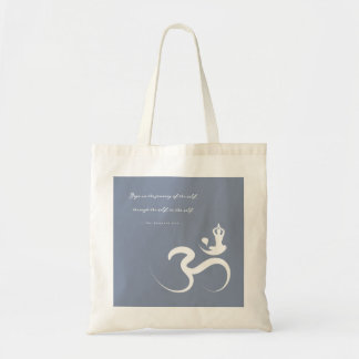 Bolso De Tela Minimalista Zen Yoga Espiritual Om Aum Calligraphy