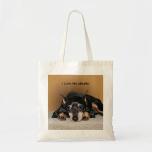 Bolso De Tela Minimiza Pinscher aka Min Pin Nombre Mascota de am