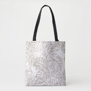 Bolso De Tela Mínimo arte botánico sin costura. m Tropical