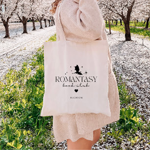 Bolso De Tela Mínimo Negro 'Romantasy Book Club' Personalizado 