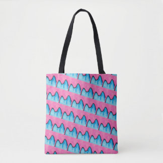 Bolso De Tela Minino del arte pop por todo el tote del rosa de