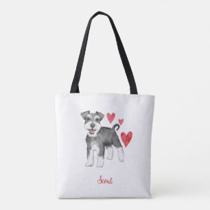 Bolso De Tela MiniSchnauzer Mini Schnauzer Personalizado Textos