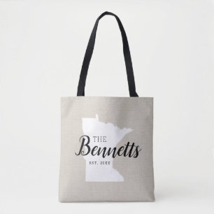 Bolso De Tela Minnesota Family Monogram State Tote Bag