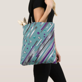 Bolso De Tela Mint green and Purple polka dot stripe
