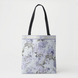 Bolso De Tela Mint, Lilac & Gold Hydrangea Personalized Tote