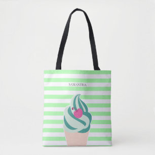 Bolso De Tela Mint Swirl Ice Cream Strim Personalizado