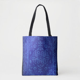 Bolso De Tela Mirada de la alfombra persa en azul