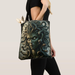 Bolso De Tela Mirada de Medusa Cabeza de la Muerte de Serpientes