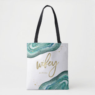 Bolso De Tela Mirada Geode el Wifey del trullo y del oro de la
