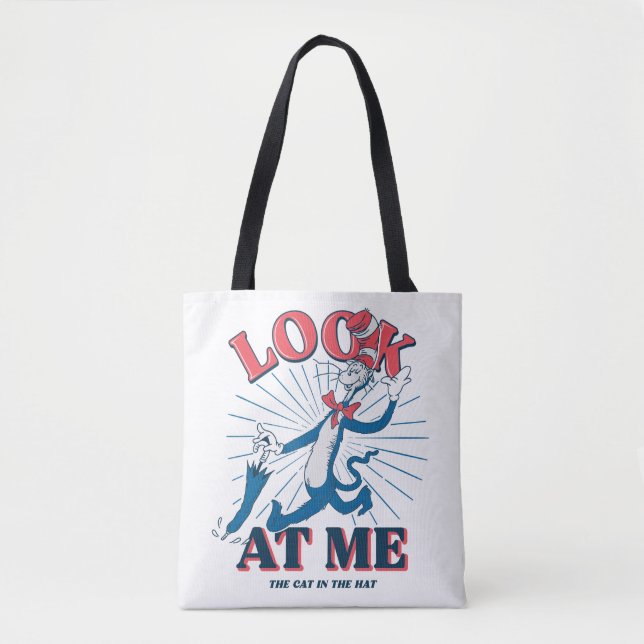 Bolso De Tela Mírame Gato En El Gorra (Anverso)