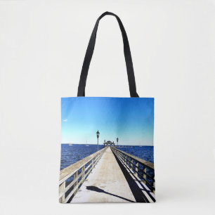 Bolso De Tela Mirando hacia abajo el muelle