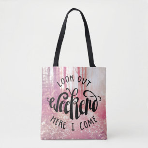 Bolso De Tela Mire hacia fuera el fin de semana aquí que vengo 