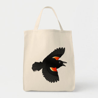 Bolso De Tela Mirlo de alas rojas que vuela
