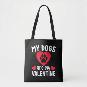 Bolso De Tela Mis perros son mi día de San Valentín divertidos a
