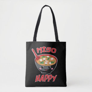 Bolso De Tela Miso Happy Funny Food Kawaii