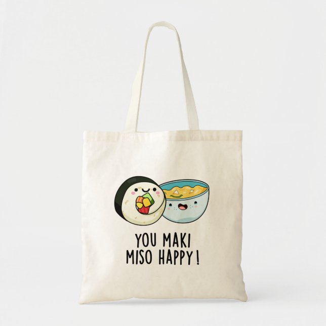 Bolso De Tela Miso Happy Funny Soup Pun (Frente)