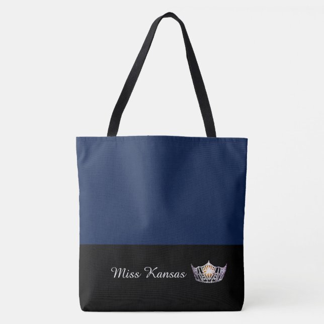 Bolso De Tela Miss America Silver Crown Tote Bag Large Navy (Anverso)