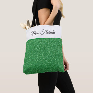 Bolso De Tela Miss America USA Pageant Faux Purpurina Tote Bag