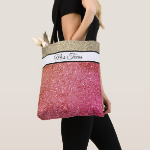 Bolso De Tela Miss America USA Pageant Faux Purpurina Tote Bag