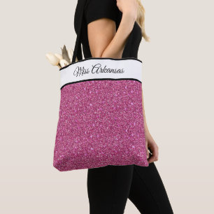 Bolso De Tela Miss America USA Pageant Faux Purpurina Tote Bag