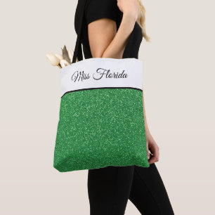 Bolso De Tela Miss America USA Pageant Faux Purpurina Tote Bag