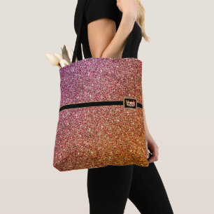 Bolso De Tela Miss EE.UU. concurso de la corona Faux Purpurina T