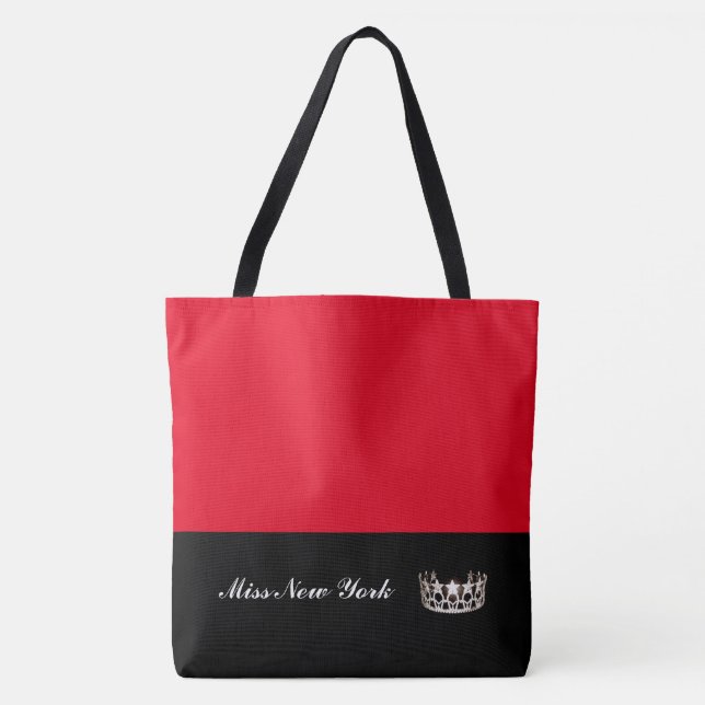 Bolso De Tela Miss EE.UU. Crown Silver Crown Tote Bag Large Red (Anverso)